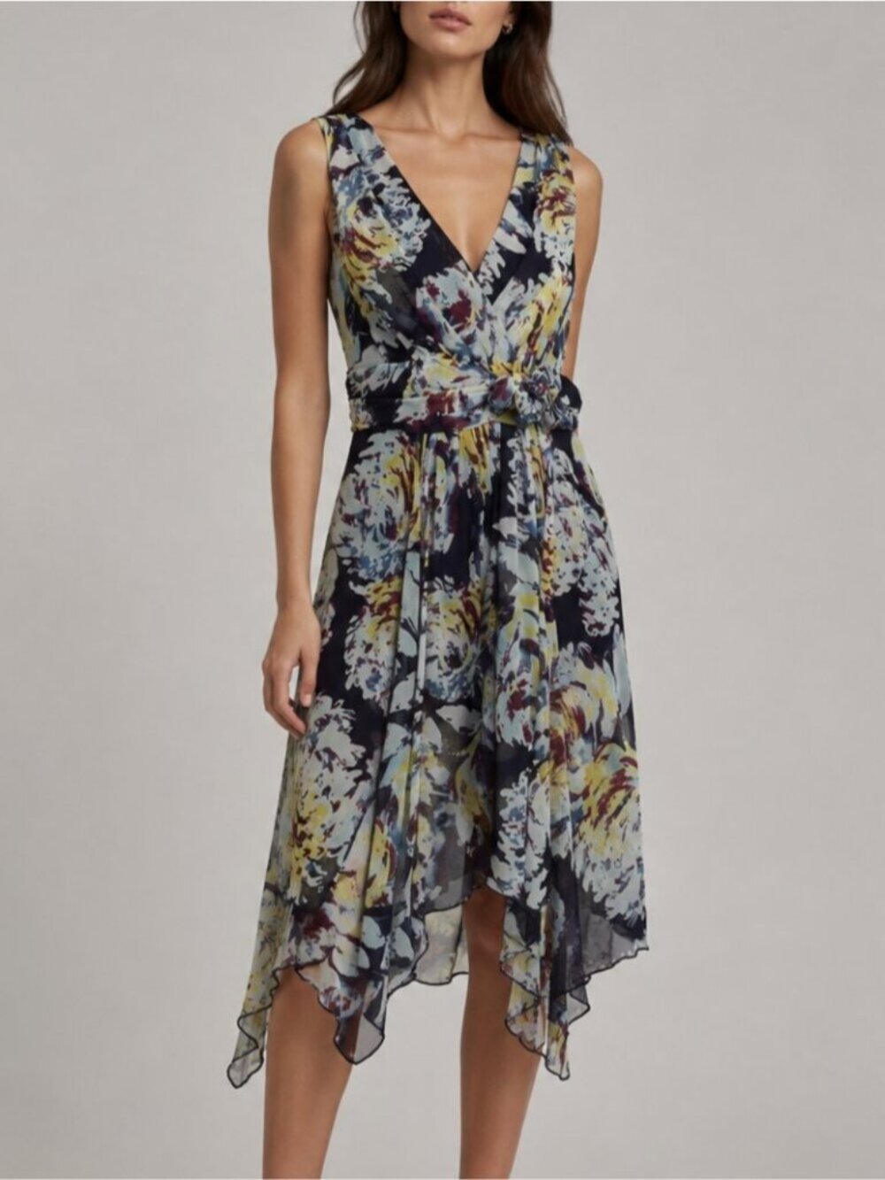 Jonathan Martin Floral Midi Dress